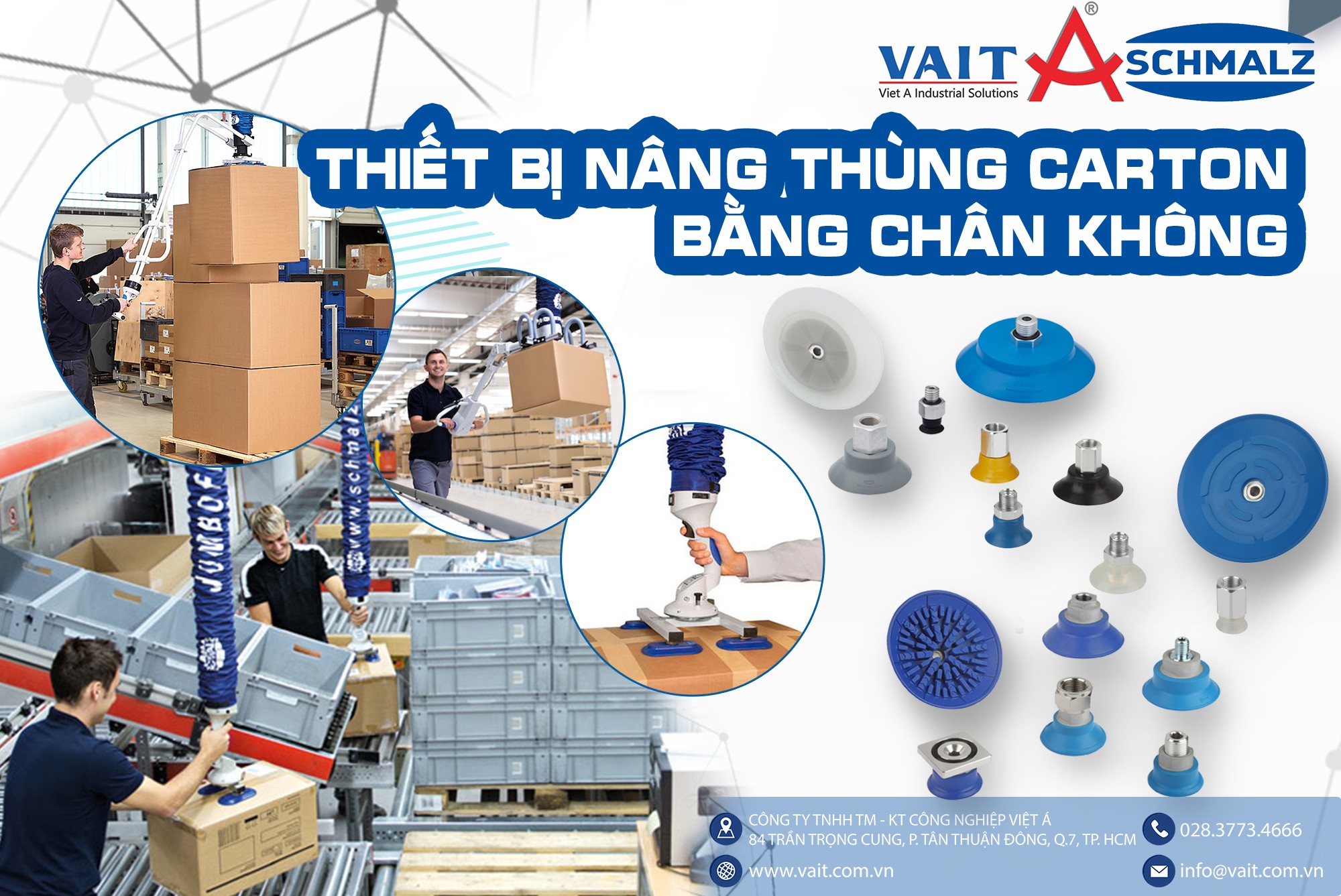 Thiết bị nâng hạ thùng carton bằng chân không
