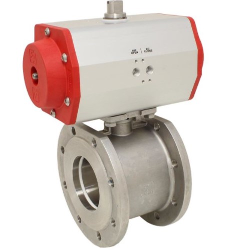 van bi lắp bích điều khiển bằng khí nén