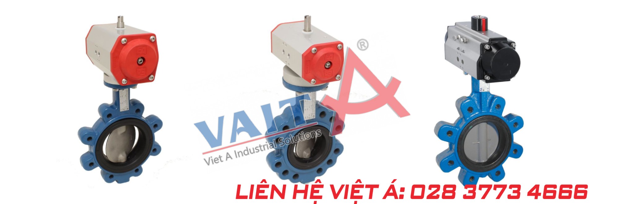 Van bướm điều khiển khí nén lắp bích