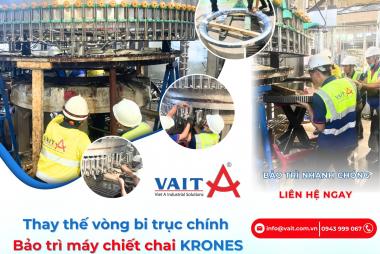 Bảo trì chuyền chiết chai Bia Krones - thay thế vòng bi trục chính