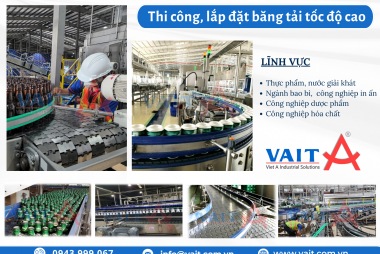 Lắp đặt chuyền băng tải tốc độ cao tải cho chai thuỷ tinh