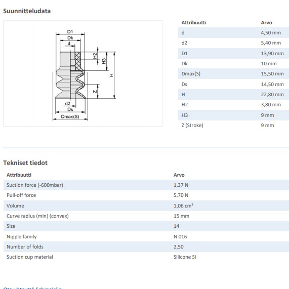 BELLOWS SUCTION PAD (ROUND) - 10.01.06.00057 - Phụ kiện thiết bị nâng hạ chân không - Schmalz