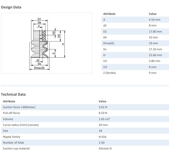 BELLOWS SUCTION PAD (ROUND) - 10.01.06.00058 - Phụ kiện thiết bị nâng hạ chân không - Schmalz