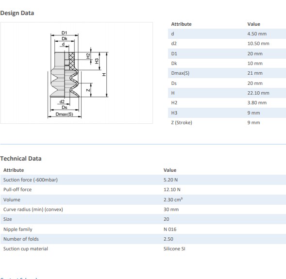 BELLOWS SUCTION PAD (ROUND) - 10.01.06.00058 - Phụ kiện thiết bị nâng hạ chân không - Schmalz