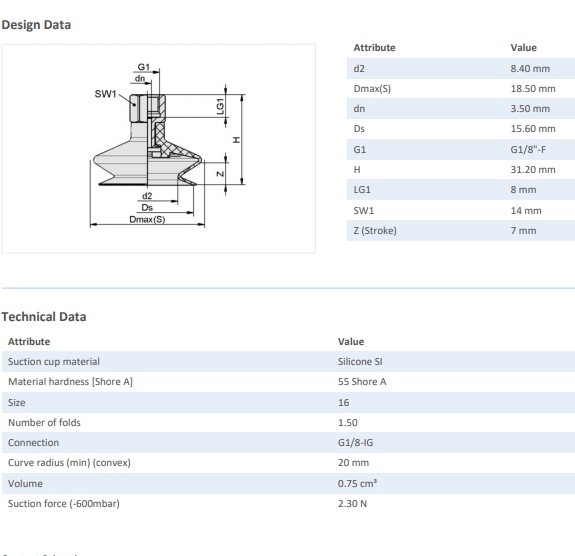 BELLOWS SUCTION PAD - 10.01.06.00069 - Phụ kiện thiết bị nâng hạ chân không - Schmalz