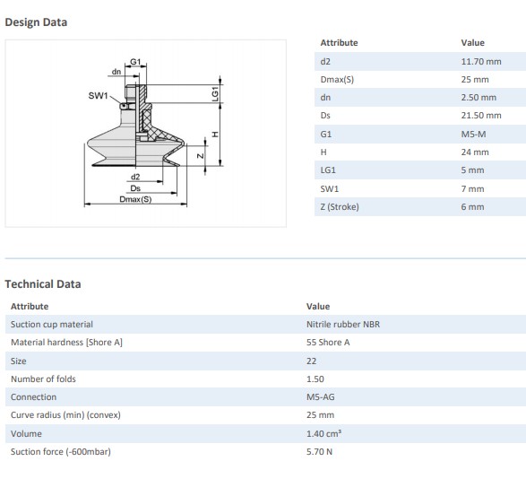 BELLOWS SUCTION CUP (ROUND) - 10.01.06.00080 - Phụ kiện thiết bị nâng hạ chân không - Schmalz