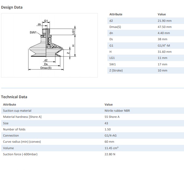 NÚM HÚT CHÂN KHÔNG - 10.01.06.00082 - Phụ kiện thiết bị nâng hạ chân không - Schmalz
