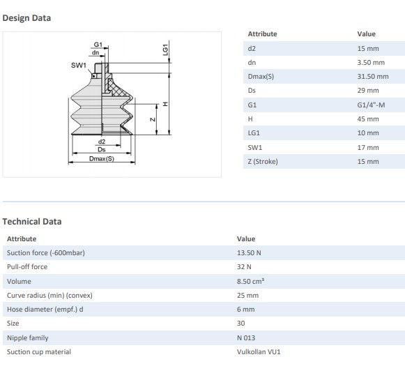 BELLOWS SUCTION PAD - 10.01.06.00200 - Phụ kiện thiết bị nâng hạ chân không, thiết bị nâng công nghiệp - Schmalz