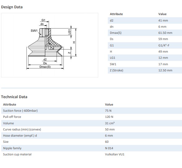 SUCTION PAD - 10.01.06.00240 - Phụ kiện thiết bị nâng hạ chân không, thiết bị nâng công nghiệp - Schmalz