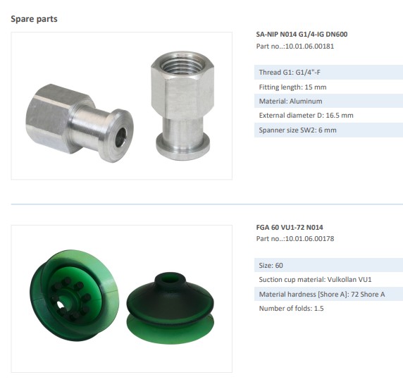 SUCTION PAD - 10.01.06.00240 - Phụ kiện thiết bị nâng hạ chân không, thiết bị nâng công nghiệp - Schmalz