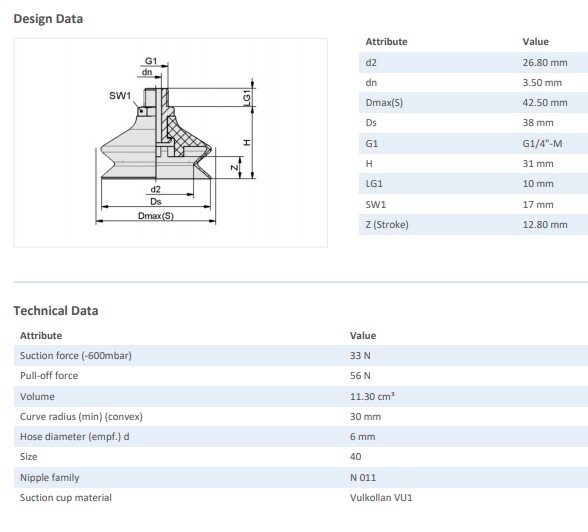 CHỤP HÚT CHÂN KHÔNG BẰNG CAO SU - 10.01.06.00306 - Phụ kiện thiết bị nâng hạ chân không, thiết bị nâng công nghiệp - Schmalz