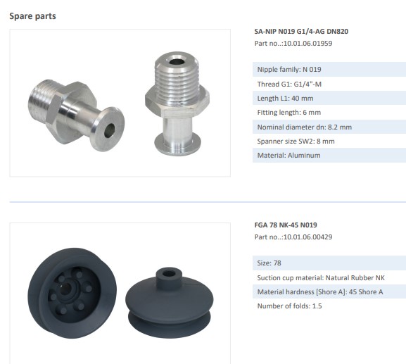 NÚM HÚT CHÂN KHÔNG - 10.01.06.00340 - Phụ kiện thiết bị nâng hạ chân không, thiết bị nâng côngnghiệp - Schmalz