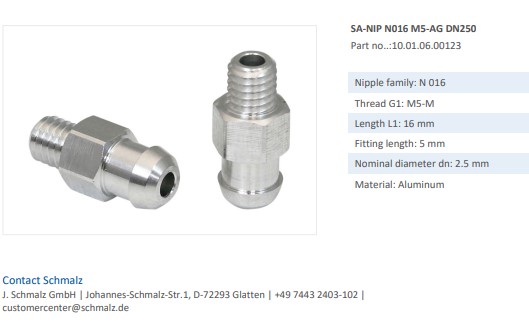 NÚM HÚT CHÂN KHÔNG - 10.01.06.00371 - Phụ kiện thiết bị nâng hạ chân không, thiết bị nâng công nghiệp - Schmalz