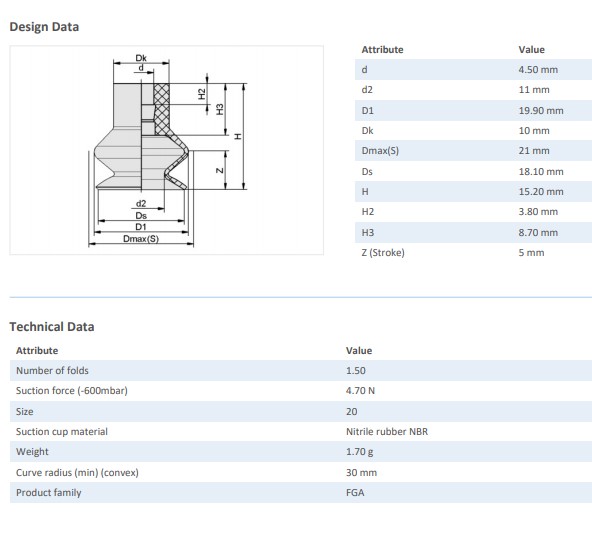 Chụp hút chân không bằng cao su - 10.01.06.00373 - Phụ kiện thiết bị nâng hạ chân không, thiết bị nâng công nghiệp - Schmalz