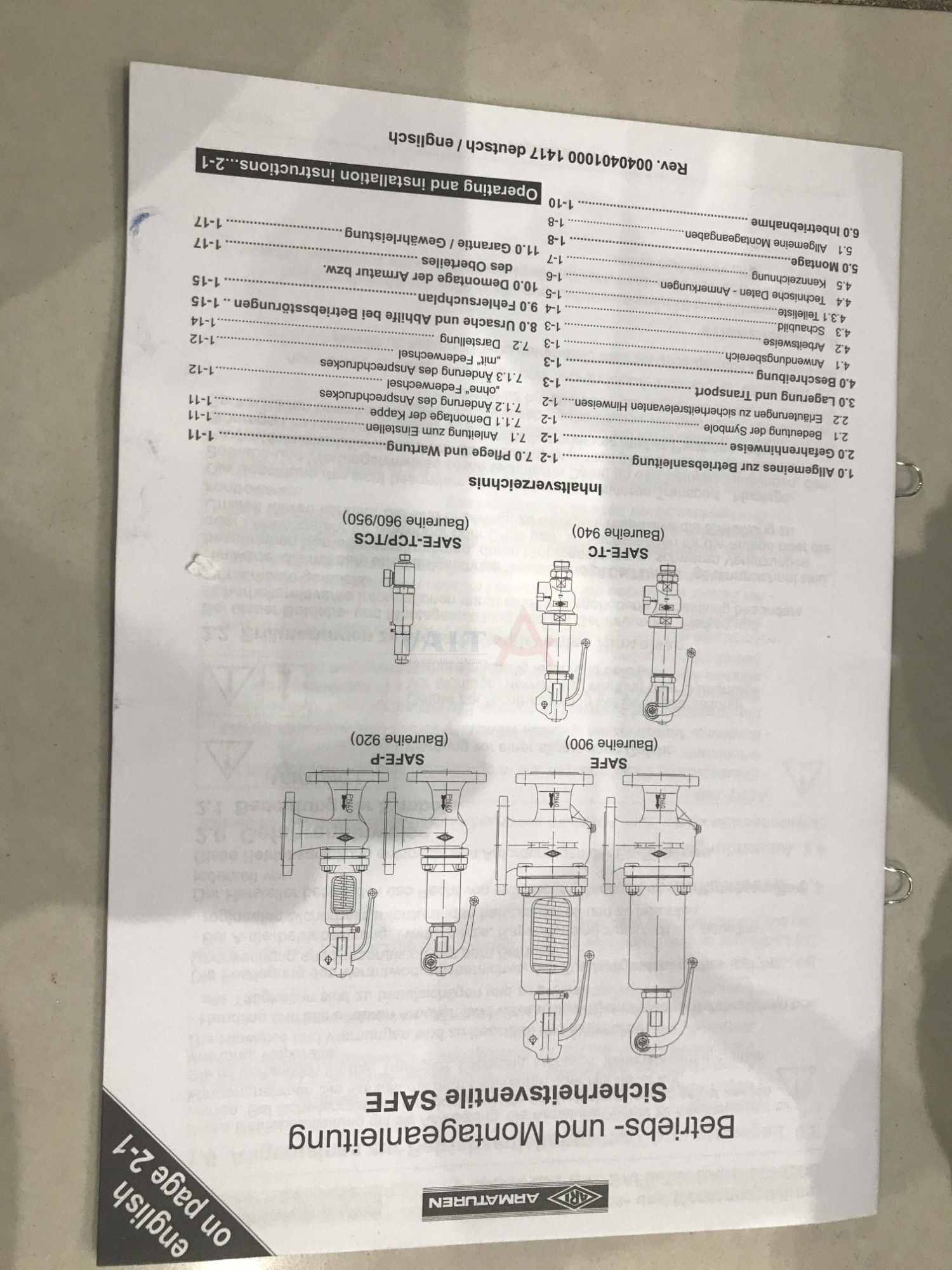 Van An Toàn Hơi PN16/16 - ARI - Phân phối chính hãng Việt Á - JL1040