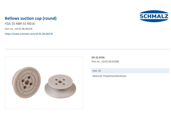 NÚM HÚT CHÂN KHÔNG - 10.01.06.00376 - Phụ kiện thiết bị nâng hạ chân không, thiết bị nâng công nghiệp - Schmalz