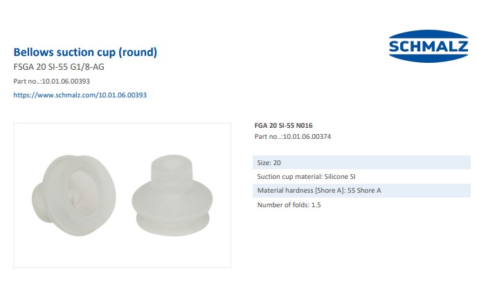 NÚM HÚT CHÂN KHÔNG - 10.01.06.00393 - Phụ kiện thiết bị nâng hạ chân không, thiết bị nâng công nghiệp - Schmalz