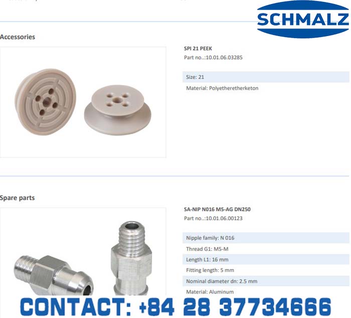 SUCTION CUP - 10.01.06.00080 - Phụ kiện thiết bị nâng hạ chân không, thiết bị nâng công nghiệp, Núm hút chân không - Schmalz