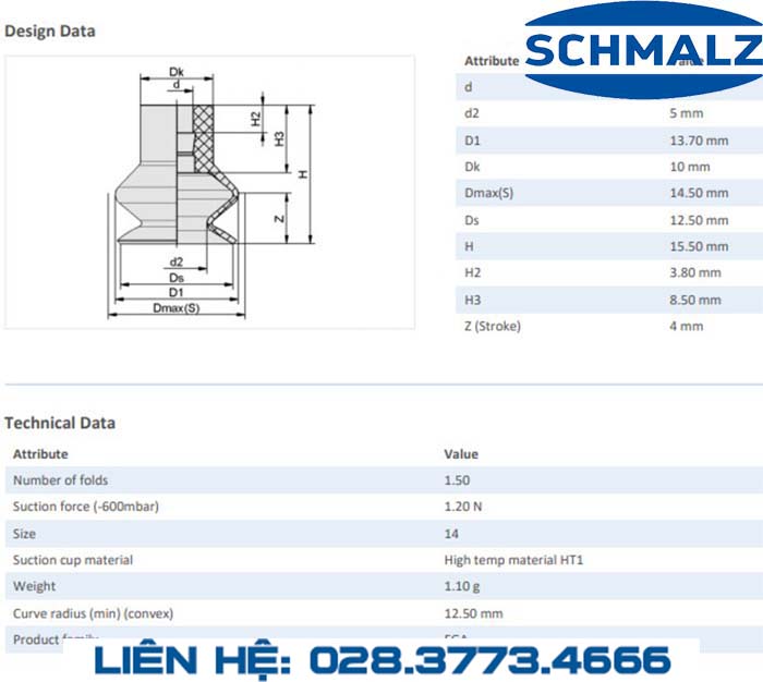 SUCTION CUP - 10.01.06.00868 - Phụ kiện thiết bị nâng hạ chân không, thiết bị nâng công nghiệp, Núm hút chân không - Schmalz