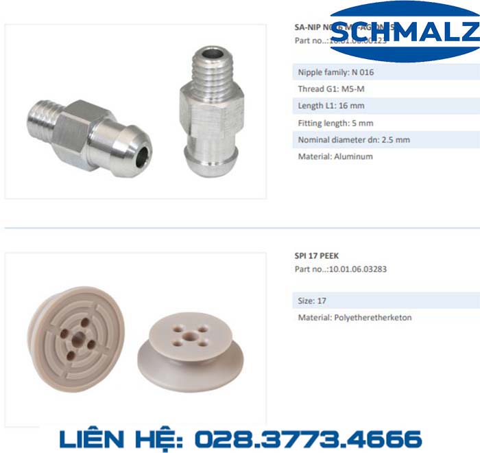 SUCTION CUP - 10.01.06.00881 - Phụ kiện thiết bị nâng hạ chân không, thiết bị nâng công nghiệp, Núm hút chân không - Schmalz