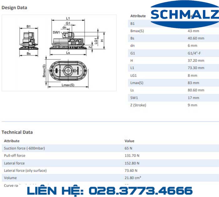 SUCTION CUP - 10.01.06.00893 - Phụ kiện thiết bị nâng hạ chân không, thiết bị nâng công nghiệp, Núm hút chân không - Schmalz