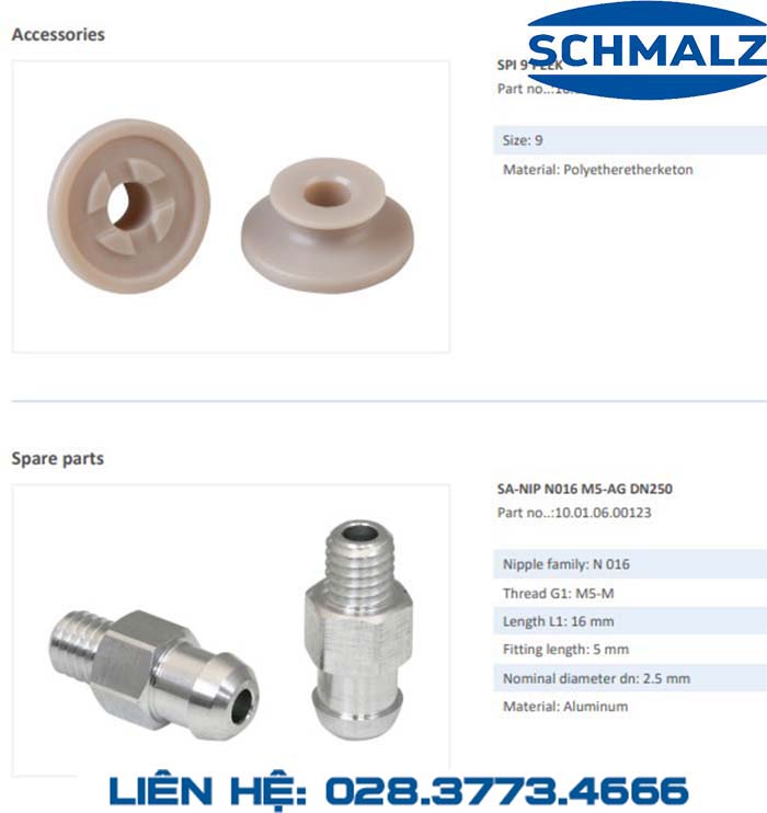 SUCTION CUP - 10.01.06.00963 - Phụ kiện thiết bị nâng hạ chân không, thiết bị nâng công nghiệp, Núm hút chân không - Schmalz