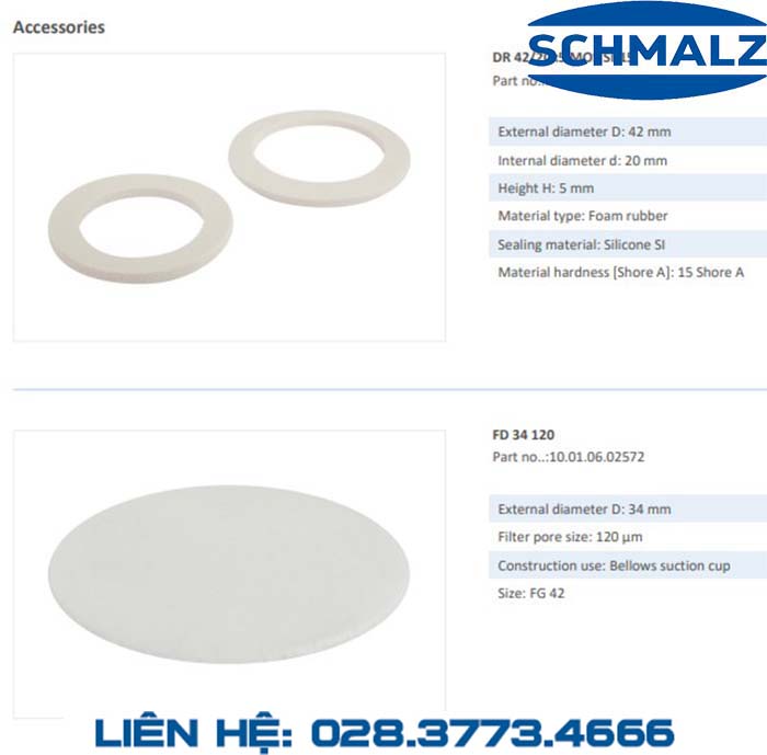 SUCTION CUP - 10.01.06.00974 - Phụ kiện thiết bị nâng hạ chân không, thiết bị nâng công nghiệp, Núm hút chân không - Schmalz