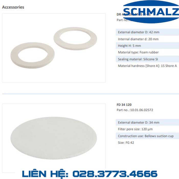 SUCTION CUP - 10.01.06.00990 - Phụ kiện thiết bị nâng hạ chân không, thiết bị nâng công nghiệp, Núm hút chân không - Schmalz