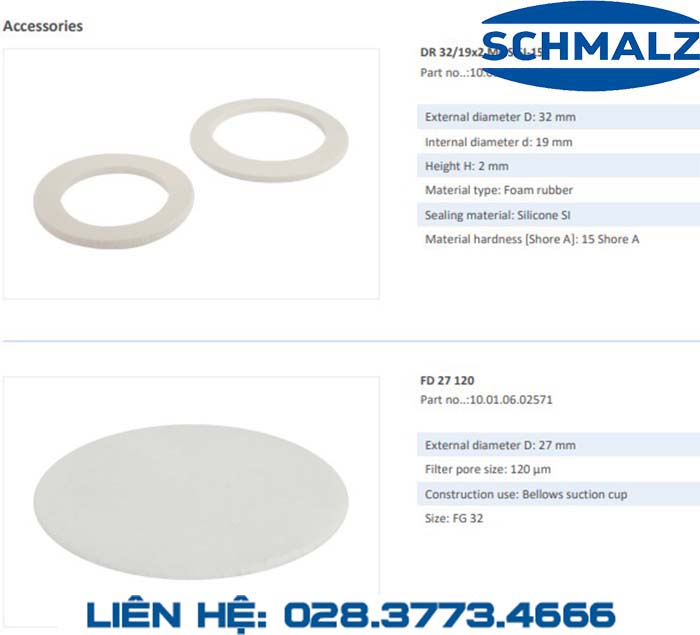 SUCTION CUP - 10.01.06.01246 - Phụ kiện thiết bị nâng hạ chân không, thiết bị nâng công nghiệp, Núm hút chân không - Schmalz