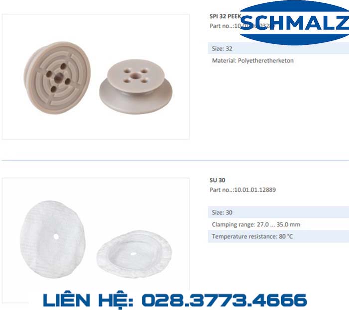 SUCTION CUP - 10.01.06.01246 - Phụ kiện thiết bị nâng hạ chân không, thiết bị nâng công nghiệp, Núm hút chân không - Schmalz