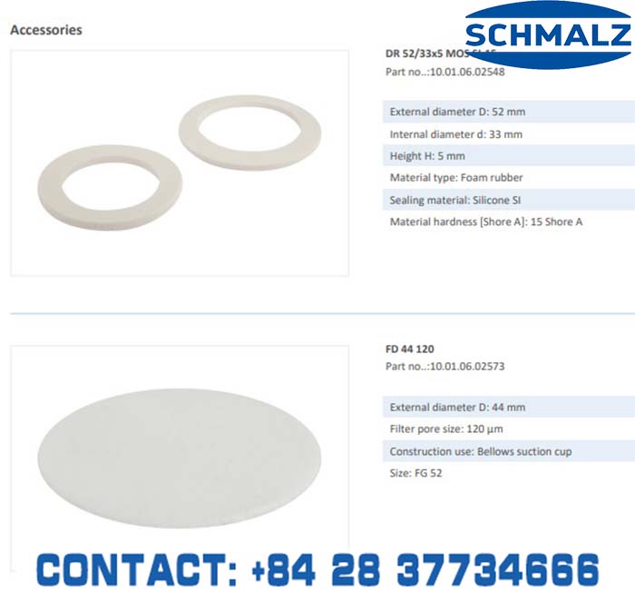 SUCTION CUP - 10.01.06.02385 - Phụ kiện thiết bị nâng hạ chân không, thiết bị nâng công nghiệp, Núm hút chân không - Schmalz