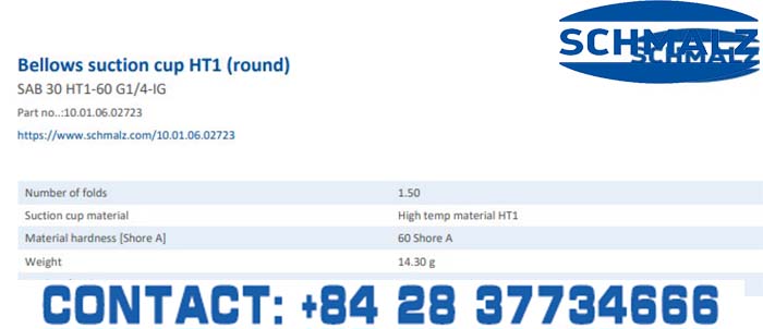 SUCTION CUP - 10.01.06.02723 - Phụ kiện thiết bị nâng hạ chân không, thiết bị nâng công nghiệp, Núm hút chân không - Schmalz