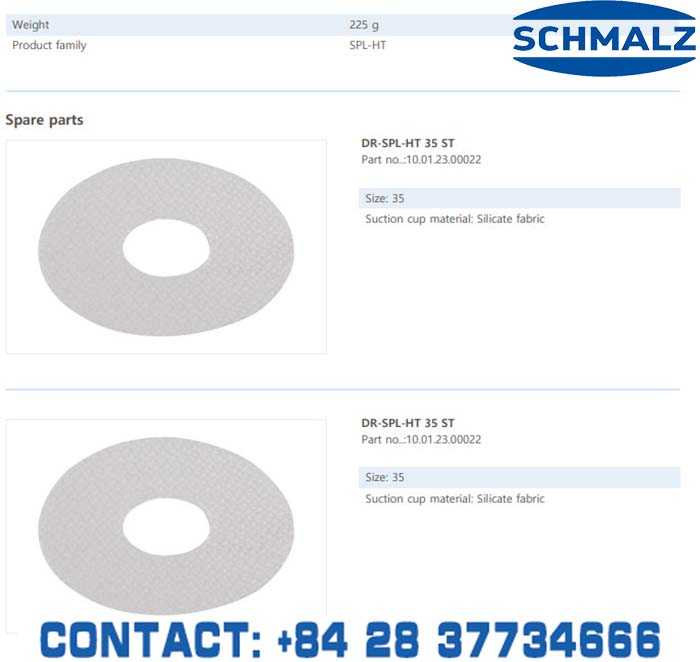 SUCTION CUP - 10.01.23.00023 - Phụ kiện thiết bị nâng hạ chân không, thiết bị nâng công nghiệp, Núm hút chân không - Schmalz