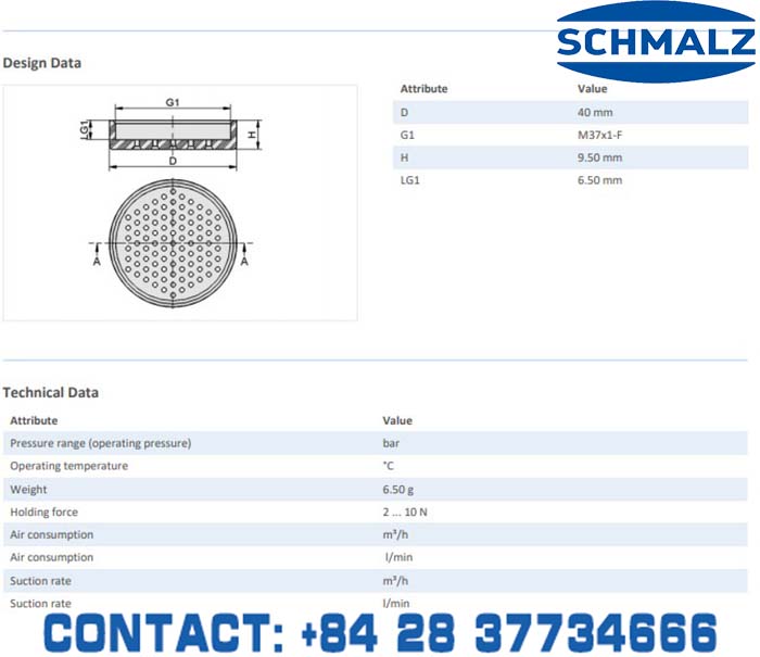 SUCTION CUP - 10.01.30.00030 - Phụ kiện thiết bị nâng hạ chân không, thiết bị nâng công nghiệp, Núm hút chân không - Schmalz