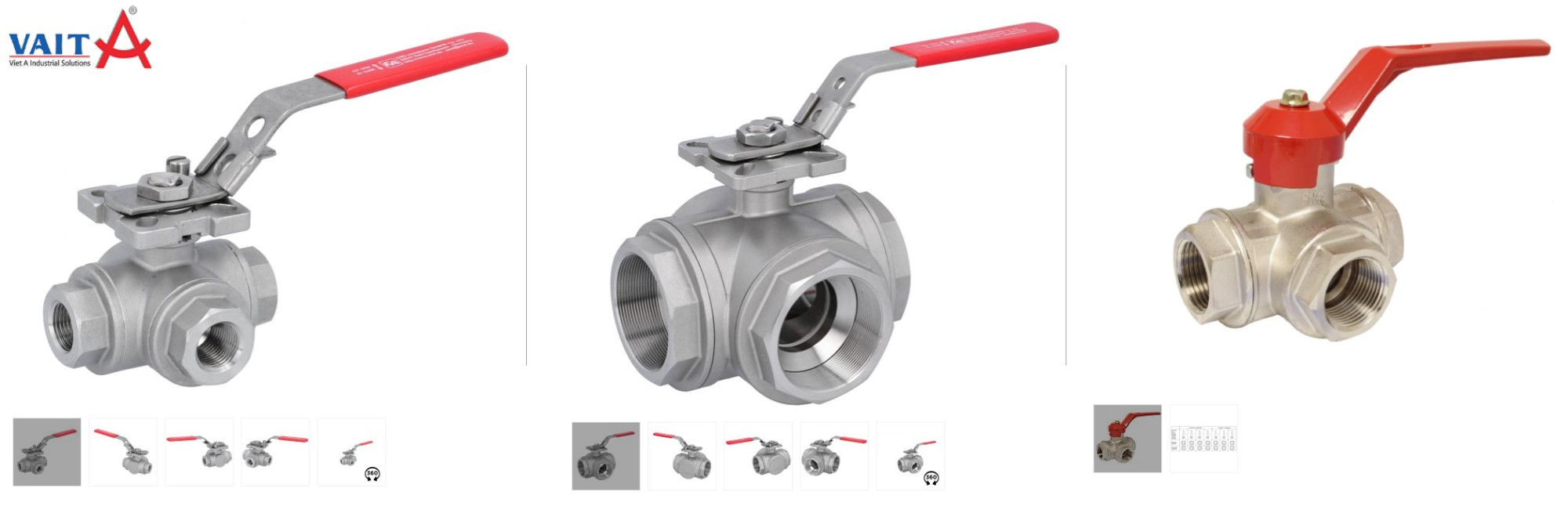 van bi tay gạt 3 ngã